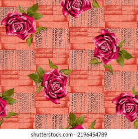 Resumen de color sin fisuras hoja de flores pequeña completa diseño de fondo de patrones de ramas
