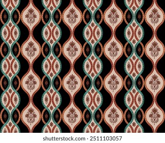 Abstract seamless color full traditional ornament bunch pattern  background design