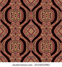 Abstract seamless color full traditional  fabric effect rug carpet pattern cream background design