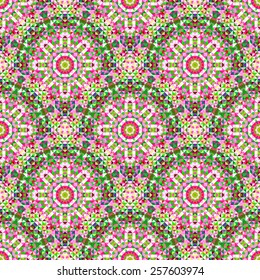 Abstract Seamless Color Geometric Vector Pattern. Vintage Wallpaper Background. Mosaic Texture for Textile Print
