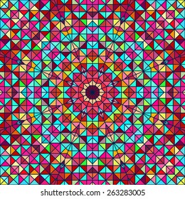 Abstract Seamless Color Geometric Vector Pattern. Vintage Wallpaper Background. Mosaic Texture for Textile Print