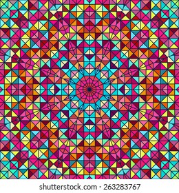 Abstract Seamless Color Geometric Vector Pattern. Vintage Wallpaper Background. Mosaic Texture for Textile Print