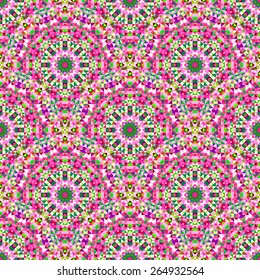 Abstract Seamless Color Geometric Vector Pattern. Vintage Wallpaper Background. Mosaic Texture for Textile Print
