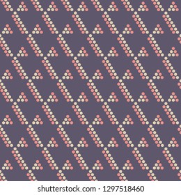 Abstract seamless color pattern. Modern stylish texture. Repeating geometric tiles with dotted triangles. Simple minimalistic vector background. Small circles form triangular minimalistic ornament.