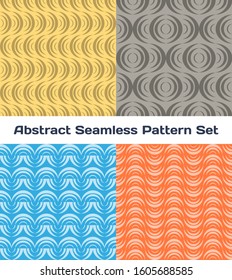 Abstract seamless color pattern set. Vector illustration