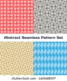 Abstract seamless color pattern set. Vector illustration