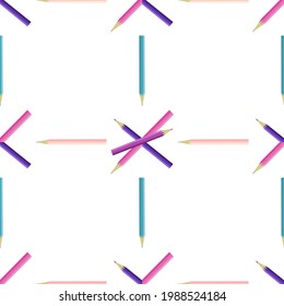 Abstract seamless color pencil
 On white background for background and texture concept 