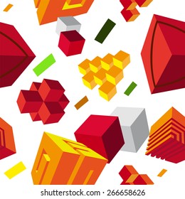abstract seamless with colored cube