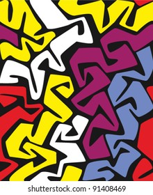 abstract seamless colored graffiti pattern