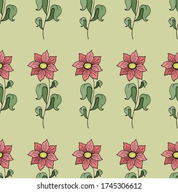 abstract seamless colored vector floral pattern background with flowers fabric print