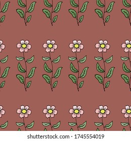 abstrakter, nahtloser Vektor Blumenmuster Hintergrund mit Blättern und Blumengewebe Druck