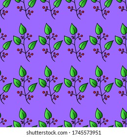 abstract seamless colored vector floral pattern background with leaves fabric print