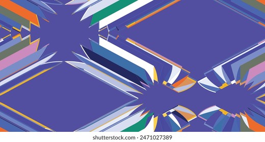 Abstrakter nahtloser farbiger 3D-Musterhintergrund. Modefarbenes, einfaches Formen-Grafikmuster. Abstrakte Mosaikkunst. 