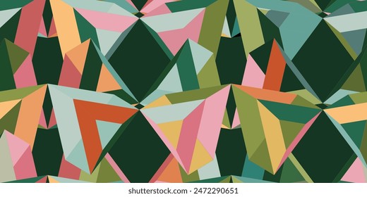 Abstractas fondo de patrón 3D colorido sin fisuras. Patrón gráfico de Formas simples de colores de moda. Abstractas mosaico de arte. 
