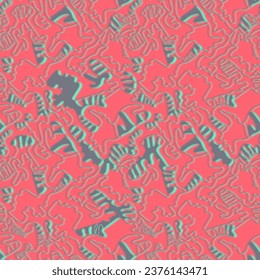 Abstract seamless colorful artwork with wave psychedelic shapes