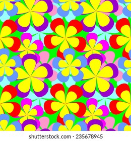 Abstract seamless colorful flower Pattern 