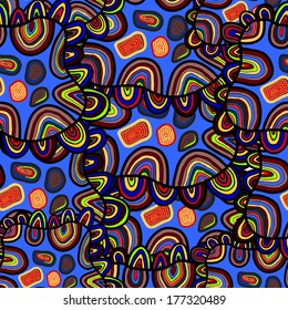 Abstract seamless colorful hand-drawn vector background.
