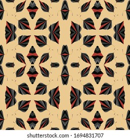 Abstract seamless colorful pattern exotic shapes backgrounds