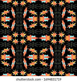 Abstract seamless colorful pattern exotic shapes backgrounds