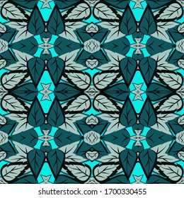 Abstract seamless colorful pattern exotic shapes backgrounds