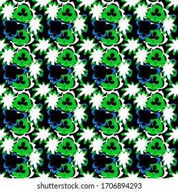 Abstract seamless colorful pattern exotic shapes backgrounds