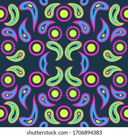 Abstract seamless colorful pattern exotic shapes backgrounds