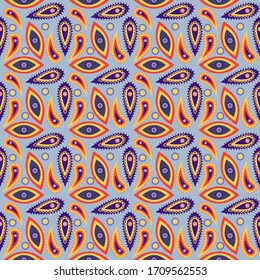 Abstract seamless colorful pattern exotic shapes backgrounds