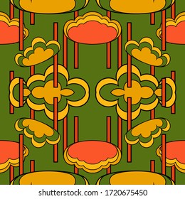 Abstract seamless colorful pattern exotic shapes backgrounds