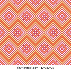 Abstract seamless colorful pattern. Modern stylish background. Repeating geometric tiles with rhombus elements.