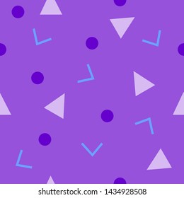 Abstract seamless colorful pattern in trendy memphis style. Background for printing brochure, poster, vintage textile design, cover, banner. Retro 80's - 90's style. Eps 10 vector illustration.
