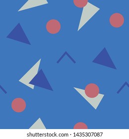 Abstract seamless colorful pattern in trendy memphis style. Background for printing brochure, poster, vintage textile design, cover, banner. Retro 80's - 90's style. Eps 10 vector illustration.
