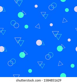 Abstract seamless colorful pattern in trendy memphis style. Background for printing brochure, poster, vintage textile design, cover, banner. Retro 80's - 90's style. Eps 10 vector illustration.