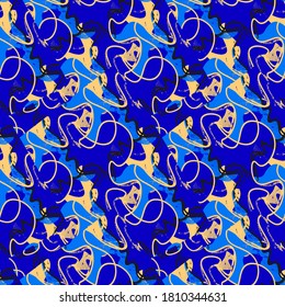 Abstract seamless colorful pattern with wave shapes.