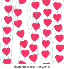 Abstract seamless colorful red hearts pattern, ValentineÃ¢Â?Â?s day concept, vector illustration.