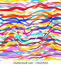 Abstract Seamless Colorful Striped Background. Vector