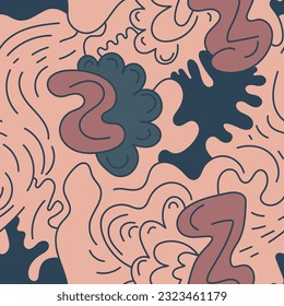 Abstract seamless colorful surreal artwotk with wave pattern