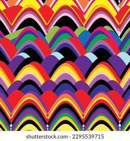 vector de patrón de onda geométrica abstracto de color transparente.