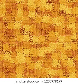 Abstract seamless. Colors of autumn gold. Shaded rhombuses.