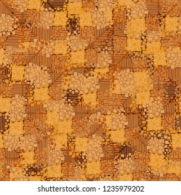 Abstract seamless. Colors of autumn gold. Shaded rhombuses.