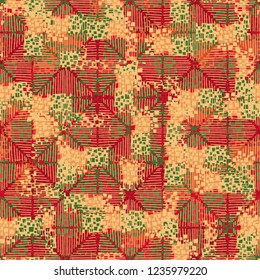 Abstract seamless. Colors of autumn gold. Shaded rhombuses.