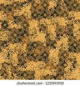 Abstract seamless. Colors of autumn gold. Flower texture.