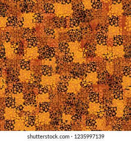 Abstract seamless. Colors of autumn gold. Perpendicular hatching.