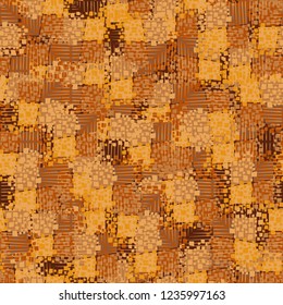 Abstract seamless. Colors of autumn gold. Perpendicular hatching.