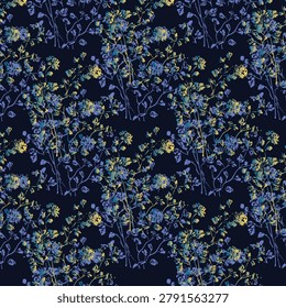 Abstract seamless colour full flower and leaf bunch pattern dip background design.eps