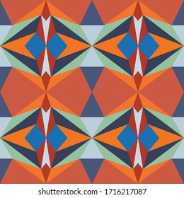 Abstract seamless colourful geometric pattern background, vector design