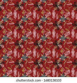 Abstract seamless colourful pattern exotic shapes backgrounds