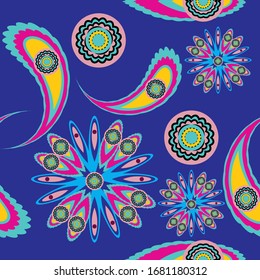 Abstract seamless colourful pattern exotic shapes backgrounds