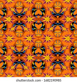 Abstract seamless colourful pattern exotic shapes backgrounds