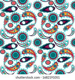 Abstract seamless colourful pattern exotic shapes backgrounds