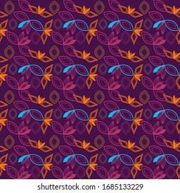 Abstract seamless colourful pattern exotic shapes backgrounds